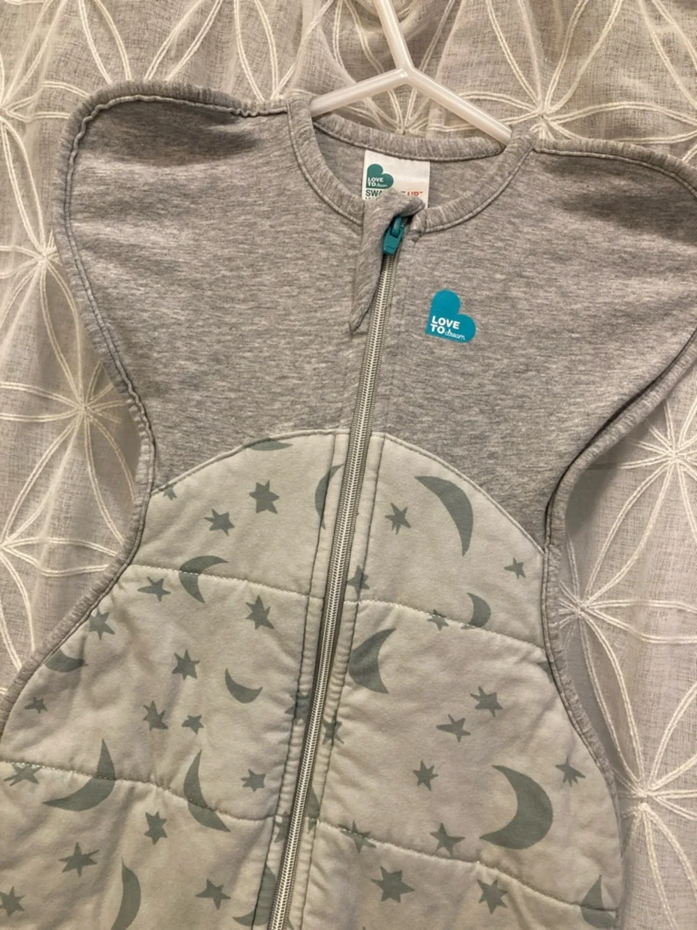 Love To Dream Gray Moon & Star Swaddle Sleep Bag